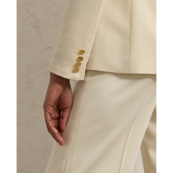 Cream Parker Wool Crepe Jacket Ralph Lauren Collection 6