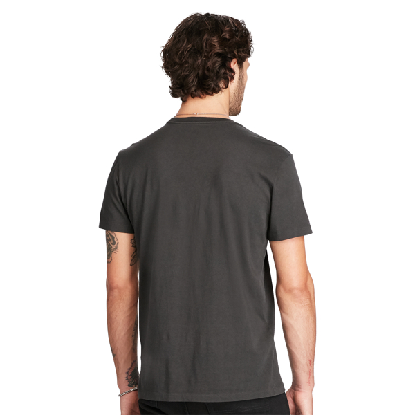Faded Black Cotton Jersey Graphic Tee Polo Denim & Supply 2