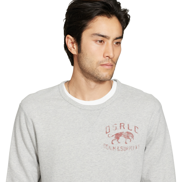 Granite Heather Cotton French Terry Sweatshirt Polo Denim & Supply 3