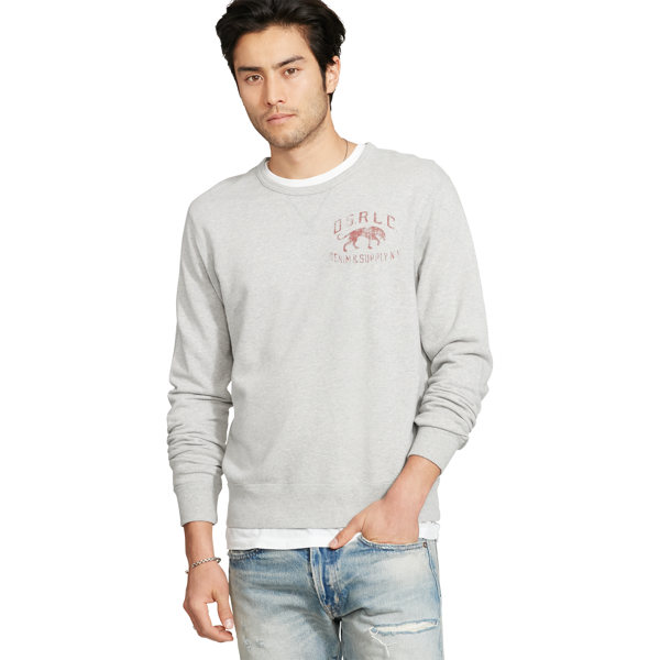Granite Heather Cotton French Terry Sweatshirt Polo Denim & Supply 4