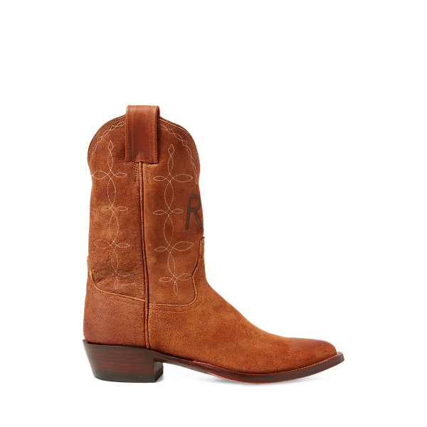 Light Java Plainview Suede Cowboy Boot RRL 1