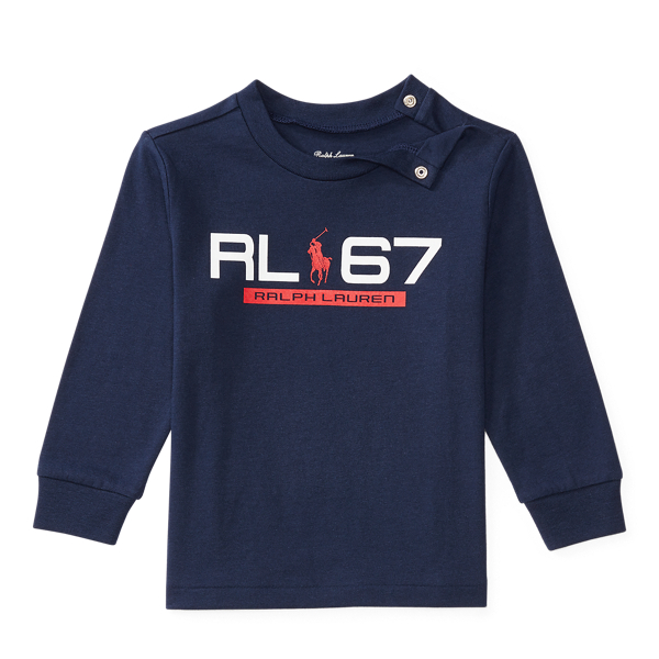 French Navy Cotton Long-Sleeve Graphic Tee Baby Boy 1