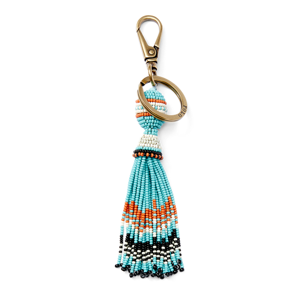 Turquoise Multi Beaded Tassel Key Fob Polo Ralph Lauren 1