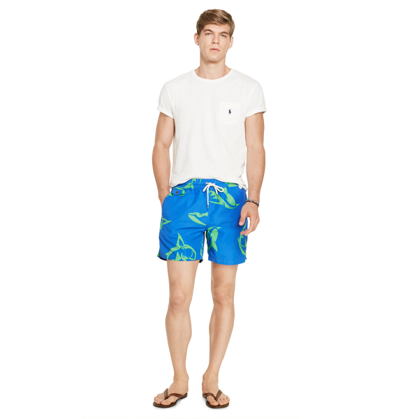 Shark Print 5&frac12;-Inch Shark-Print Swim Trunk Polo Ralph Lauren 2