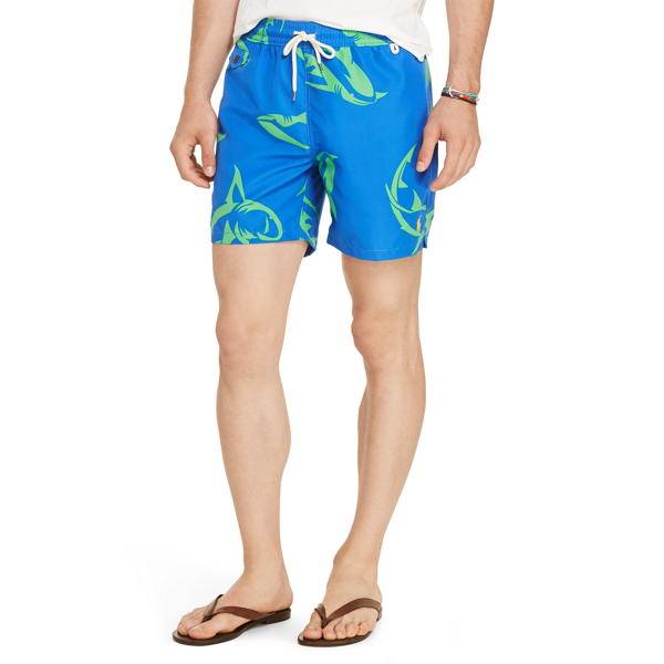 Shark Print 5&frac12;-Inch Shark-Print Swim Trunk Polo Ralph Lauren 3