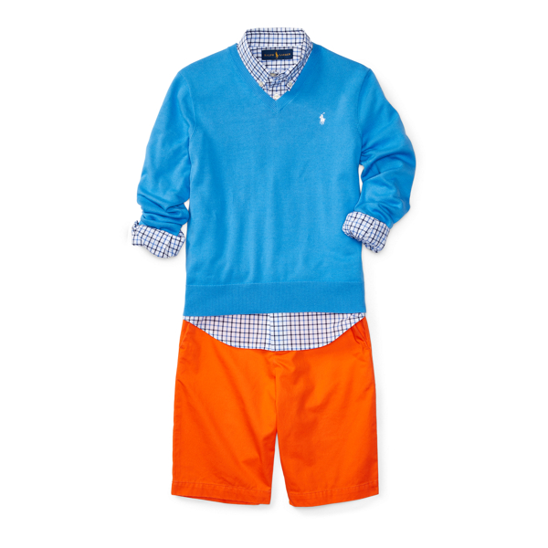True Navy Slim-Fit Cotton Twill Short Boys 2-7 3
