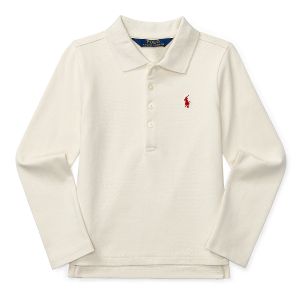Herbal Milk Stretch Mesh Long-Sleeve Polo Girls 2-6x 1
