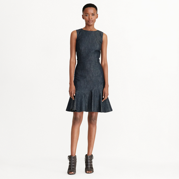 Mineral Blue Ruffled Denim Dress Lauren 4