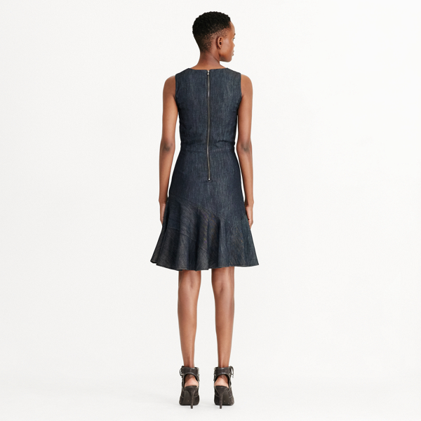 Mineral Blue Ruffled Denim Dress Lauren 5