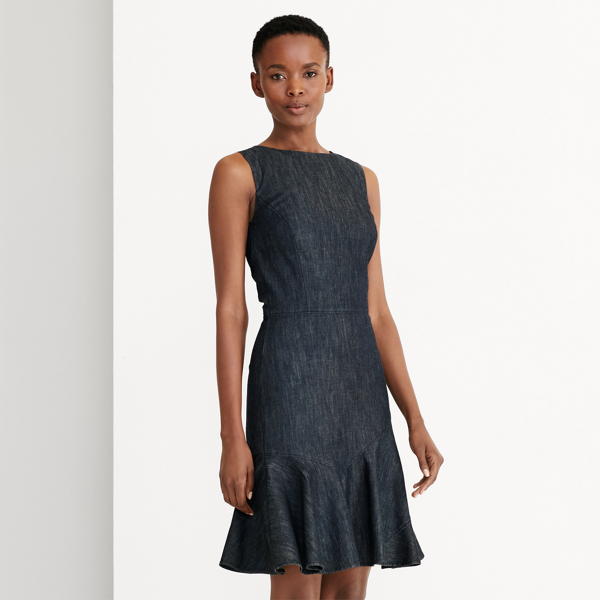Mineral Blue Ruffled Denim Dress Lauren 7