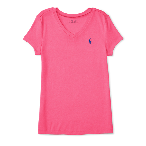 Desert Pink Cotton-Blend V-Neck Tee Girls 7-16 1