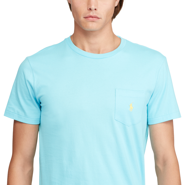 French Turquoise Cotton Jersey Pocket T-Shirt Polo Ralph Lauren 5