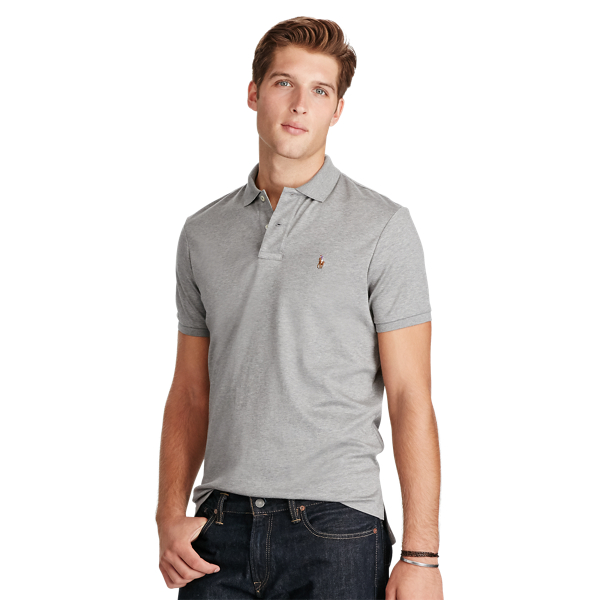 Speedway Grey Heather Custom Fit Soft-Touch Polo Polo Ralph Lauren 3