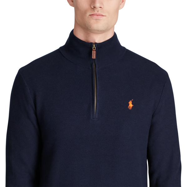 Hunter Navy Cotton Half-Zip Sweater Polo Ralph Lauren 3