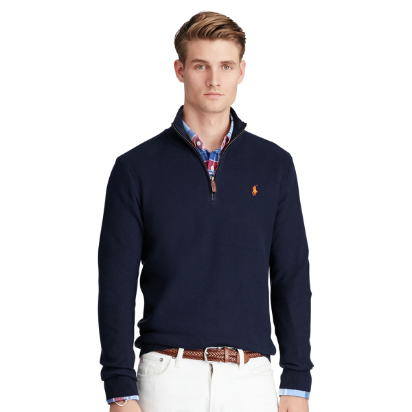 Hunter Navy Cotton Half-Zip Sweater Polo Ralph Lauren 1