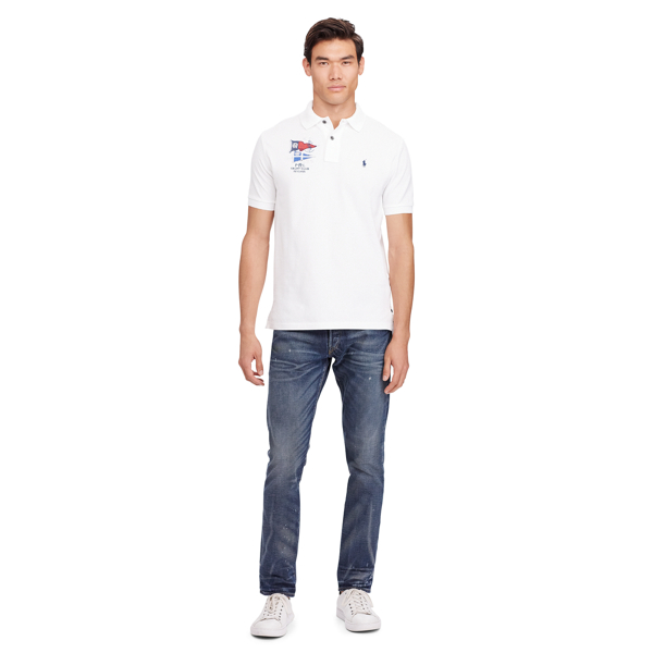 White Classic Fit Mesh Polo Shirt Polo Ralph Lauren 2