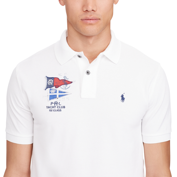 White Classic Fit Mesh Polo Shirt Polo Ralph Lauren 5