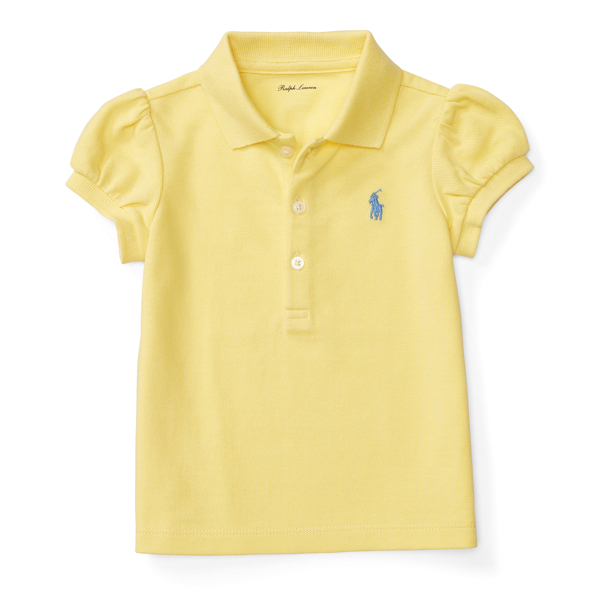 Maize Puff-Sleeve Cotton Mesh Polo Baby Girl 1