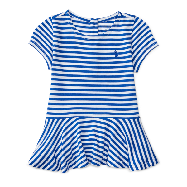 Wht/Active Royal Striped Jersey Peplum Tee Baby Girl 1