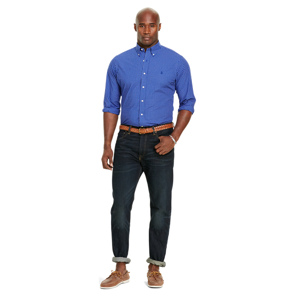 Navy/White Classic Fit Cotton Shirt Big & Tall 2