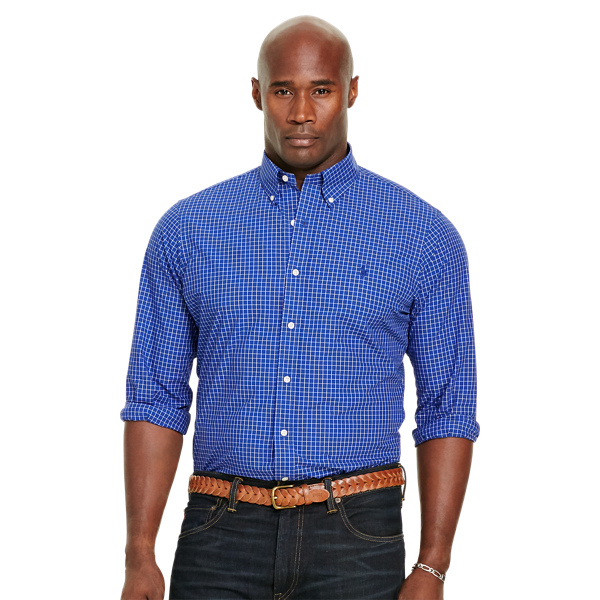 Navy/White Classic Fit Cotton Shirt Big & Tall 3