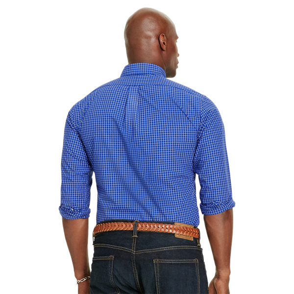 Navy/White Classic Fit Cotton Shirt Big & Tall 4