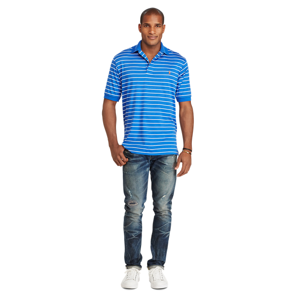 New Iris/White Classic Fit Soft-Touch Polo Big & Tall 2