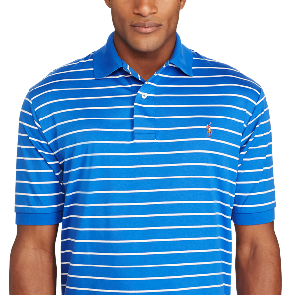 New Iris/White Classic Fit Soft-Touch Polo Big & Tall 5