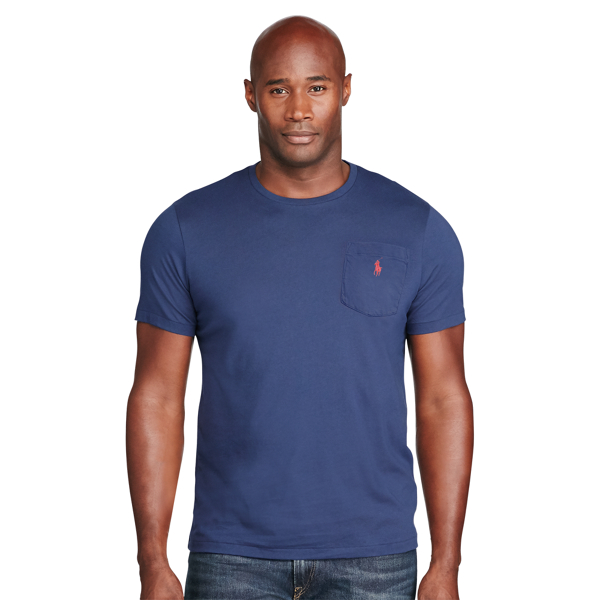 Observer Blue Cotton Jersey Crewneck T-Shirt Big & Tall 3