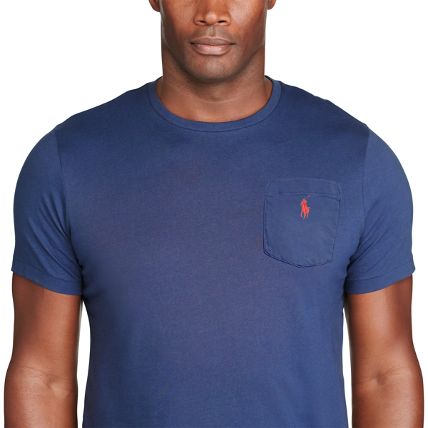 Observer Blue Cotton Jersey Crewneck T-Shirt Big & Tall 5