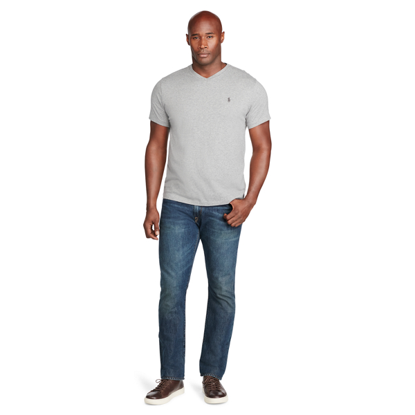 Speedway Grey Heather Cotton Jersey V-Neck T-Shirt Big & Tall 2