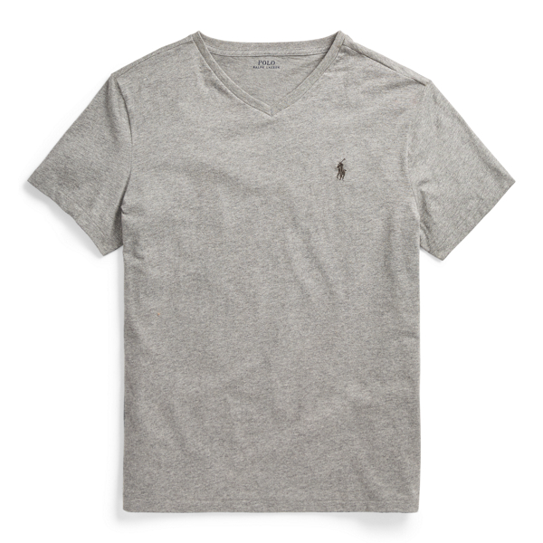 Speedway Grey Heather Cotton Jersey V-Neck T-Shirt Big & Tall 1