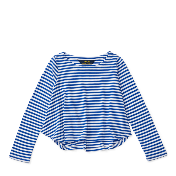 White/Active Royal Striped Jersey Swing Tee Girls 2-6x 1