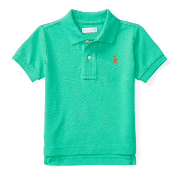 Green Cotton Mesh Polo Shirt Baby Boy 1