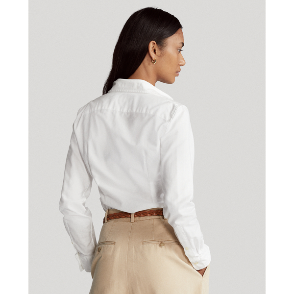 White Slim Fit Cotton Oxford Shirt Polo Ralph Lauren 5