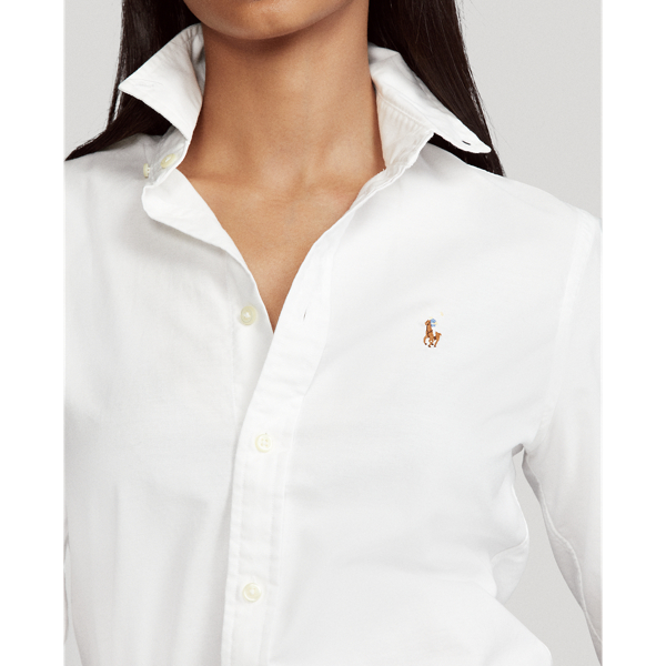 White Slim Fit Cotton Oxford Shirt Polo Ralph Lauren 6