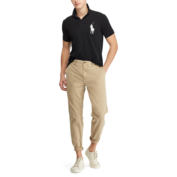 Polo Black/White Custom Slim Fit Mesh Polo Polo Ralph Lauren 2