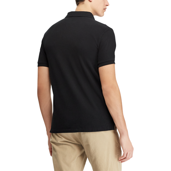 Polo Black/White Custom Slim Fit Mesh Polo Polo Ralph Lauren 4