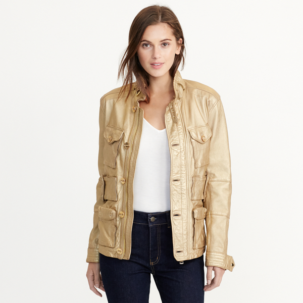 Leather cargo jacket best sale