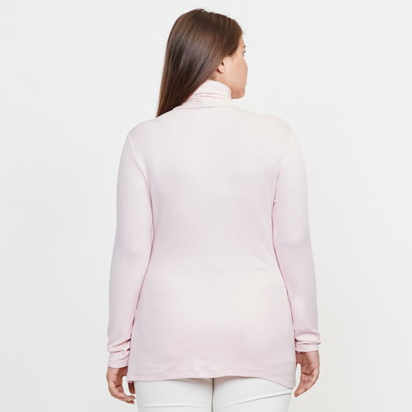 Pale Rose Ribbed Jersey Turtleneck Lauren Woman 2