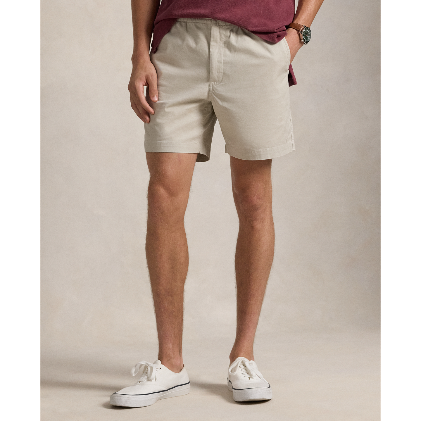 Мужские шорты Polo Ralph Lauren 6-Inch Polo Prepster Stretch Chino, цвет: Серо-бежевый — фото 1