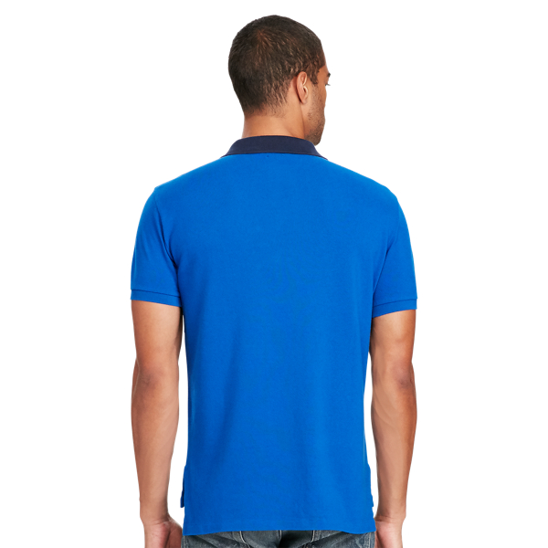 Sapphire Star/Cruise Nvy Custom Slim Fit Mesh Polo Polo Ralph Lauren 4
