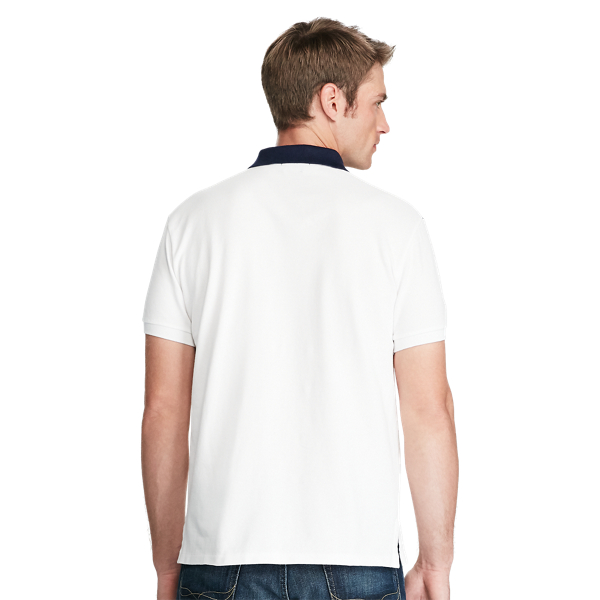 White/Newport Navy Sash Custom Slim Fit Mesh Polo Polo Ralph Lauren 2