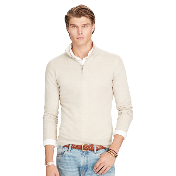 Hampton Sand Heather Cashmere Half-Zip Sweater Polo Ralph Lauren 3
