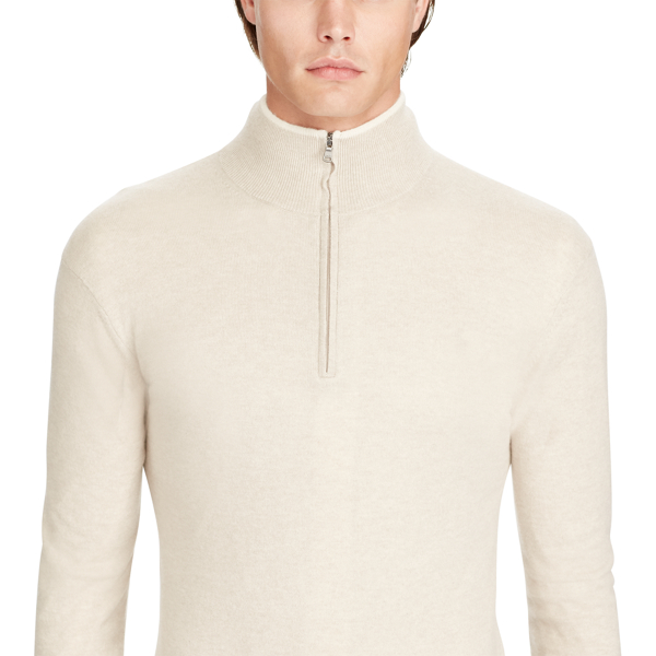 Hampton Sand Heather Cashmere Half-Zip Sweater Polo Ralph Lauren 5