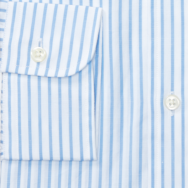 White/Azure Slim Fit Striped Cotton Shirt Polo Ralph Lauren 2