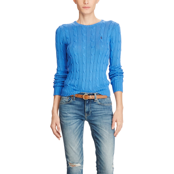 Brookfield Blue Cable-Knit Crewneck Sweater Polo Ralph Lauren 3