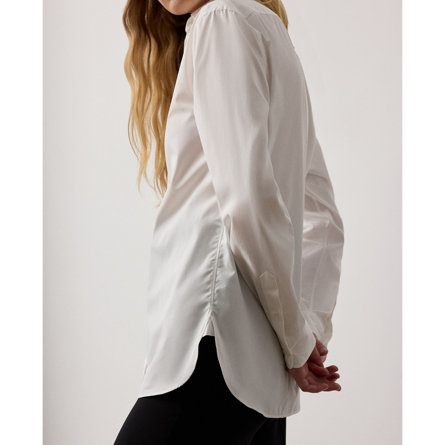 Женская рубашка Ralph Lauren Adrien Relaxed Fit Broadcloth, цвет: Белый — фото 3