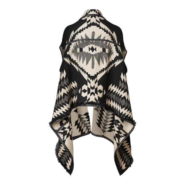 Bone/Black Multi Southwestern Silk-Blend Poncho Ralph Lauren Collection 2