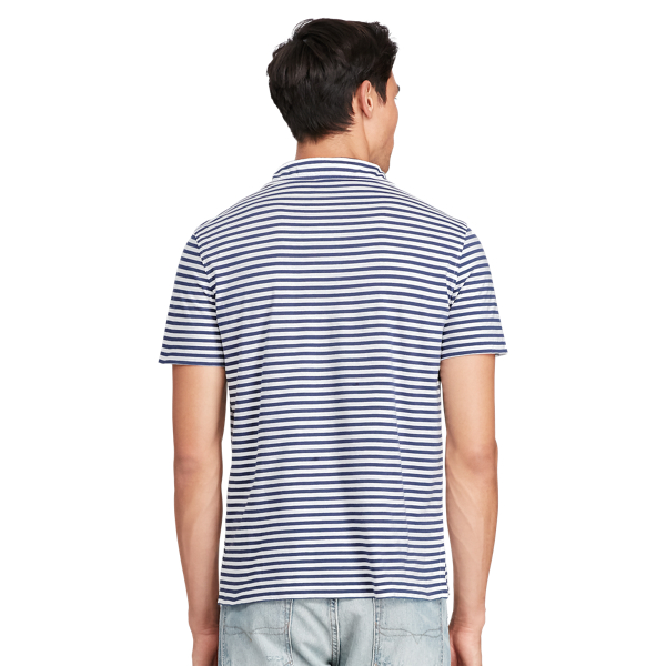 Fresco Blue/White Classic Fit Jersey Polo Shirt Polo Ralph Lauren 5